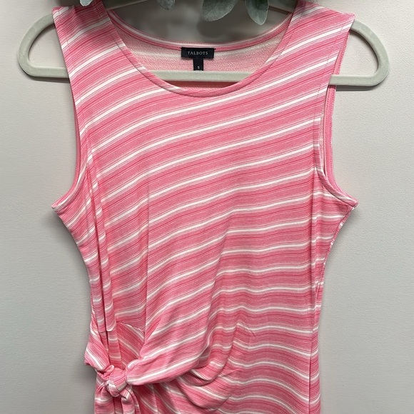 NWOT Talbots Stripe Side Tie Midi Sleeveless Shift Dress S - Picture 3 of 16